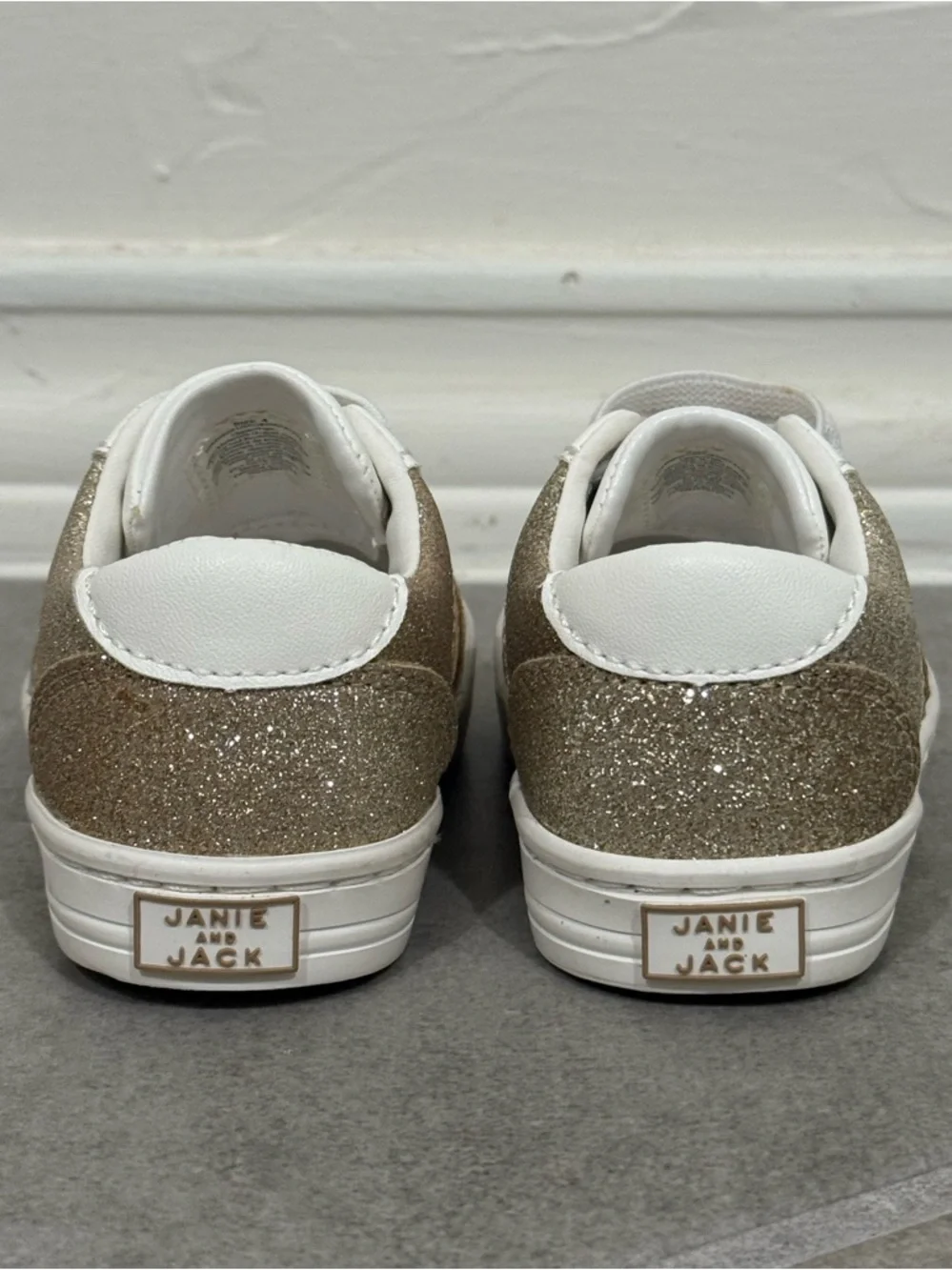 Janie and Jack - Infant size 4 - gold sparkly sneakers